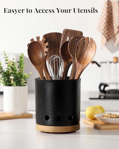 LoeJan 360° Rotating Ceramic Utensil Holder
