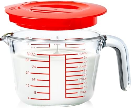 NUTRIUPS 4-Cup High Borosilicate Glass Measuring Cup