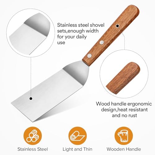 Small Mini Tiny Metal Spatula Turner Set