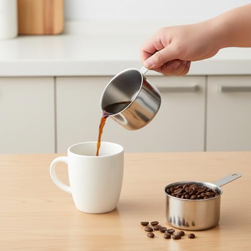 2 Pcs 1 Cup Stainless Steel Measuring Cup, Metal Measuring Cups Kitchen Gadgets