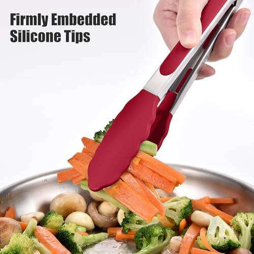 Doosu Kitchen Tongs with Silicone Tips