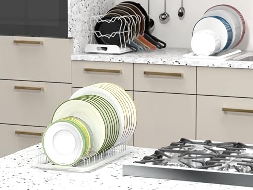 Simple Houseware 2 Pack Stainless Steel Plate Drying Rack w/Drainboard