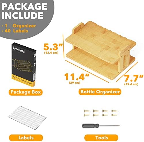 SpaceAid Bamboo Water Bottle Organizer