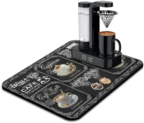 Coffee Bar Mat Accessories for Countertop Super Absorbent Anti-Slip Silicone