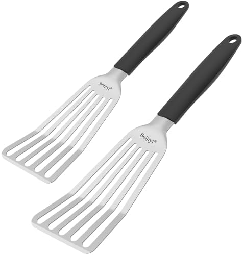 Beijiyi 2 Pack Stainless Steel Fish Spatula, 13.5" & 11.7"