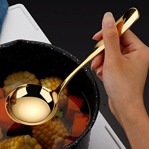 6 PCS Stainless Steel Serving Utensils, Large Serving Spoons Slotted Spoons