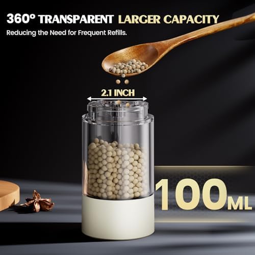 Salt and Pepper Grinder Set Electric Adjustable Coarseness Salt Pepper Grinder