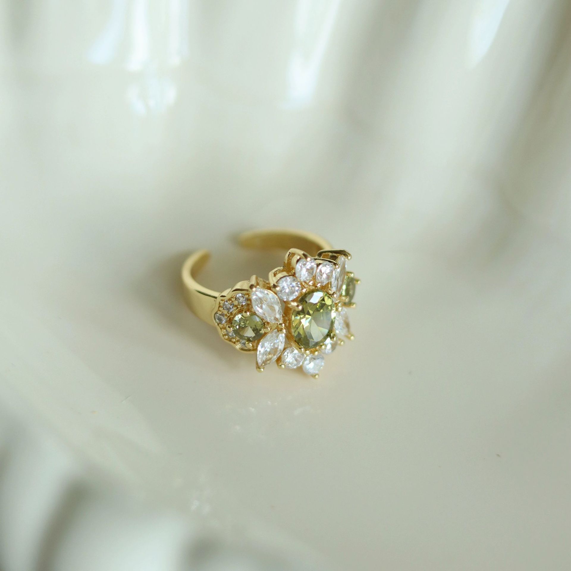 Alloy Electroplated Vintage Oval Open Ring, Unisex Jewelry