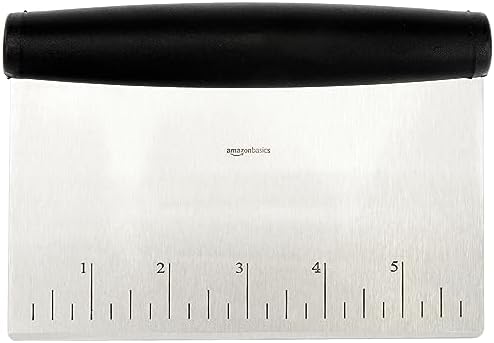 Amazon Basics Multi-Purpose Bench Scraper, Stainless Steel Dough Cutter