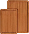 Bamboo Cutting Board Set with Juice Grooves & Built-In Handles