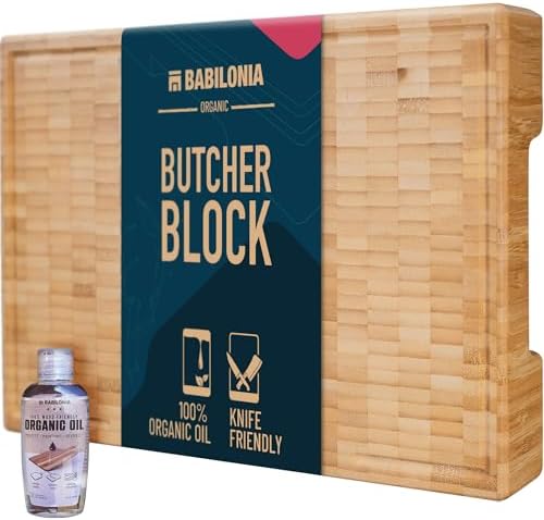 XXL Bamboo Cutting Board, End Grain Butcher Block