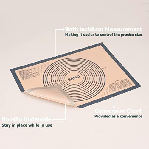 Sapid Thick Silicone Pastry Mat Baking Dough Rolling Extra Large 20" x 28"