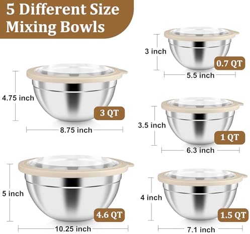 P&P CHEF Metal Mixing Bowls