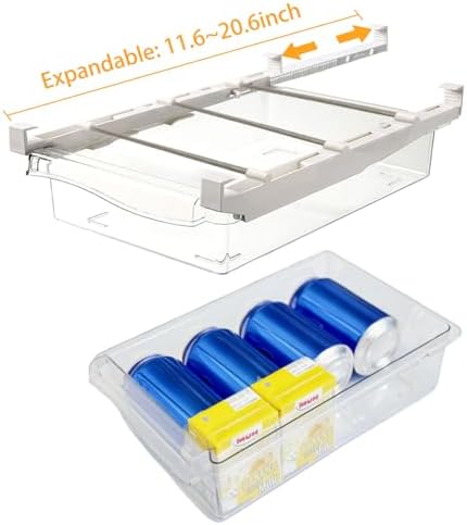 URALFA 2PCS Fridge Drawer Organizer and Egg Holder