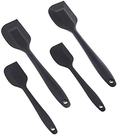 Amazon Basics Non-Stick Heat Resistant Silicone Spatula Set, Dishwasher Safe