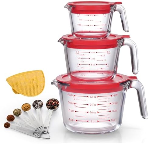 10 Pack Glass Measuring Cup Set
