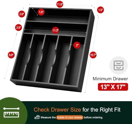 Kitchen Bamboo Silverware Organizer, Kitchen Drawer Organizer