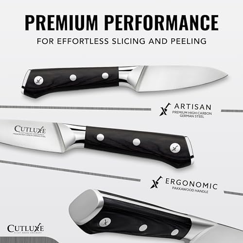 Cutluxe Paring Knife, 3.5" Small Kitchen Peeling Knife – Razor Sharp