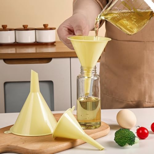 Plastic Kitchen Funnel Set of 3, Round Kitchen Funnels