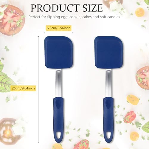 2Pcs Mini Silicone Cookie Brownie Spatula, Solid Flat