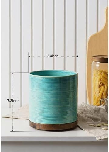 Utensil Holder, 360° Rotating Extra Large Ceramic Kitchen Utensil Holder