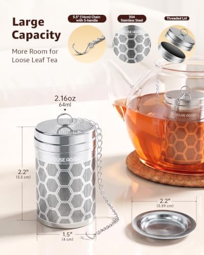 House Again Tea Infusers, Extra Fine Mesh Tea Strainers