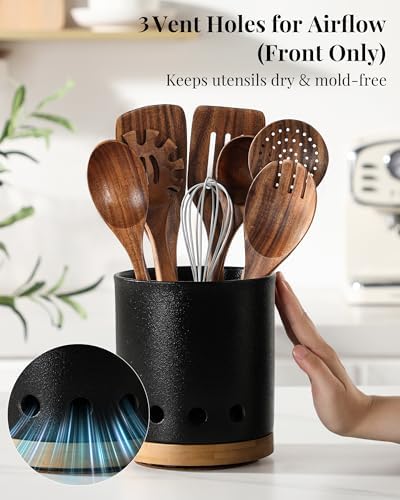 LoeJan 360° Rotating Ceramic Utensil Holder