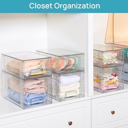 Vtopmart 4 Pack Large Stackable Storage Drawers