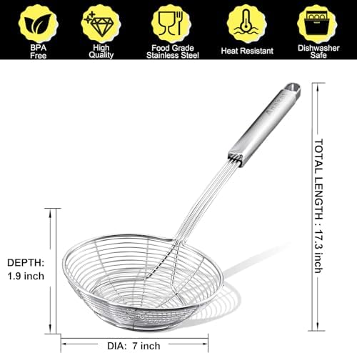 Anaeat Stainless Steel Spider Strainer Skimmer