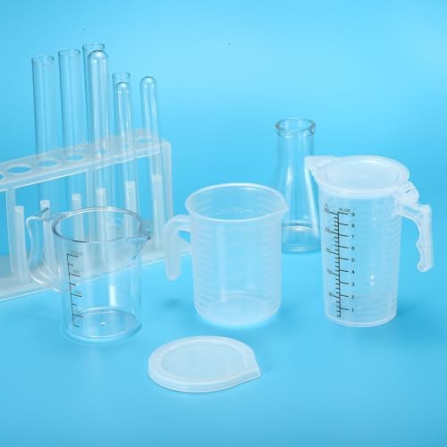 PATIKIL Graduated Beaker, 2 Pack 1000ml PP Plastic Liquid Measuring Cup Double