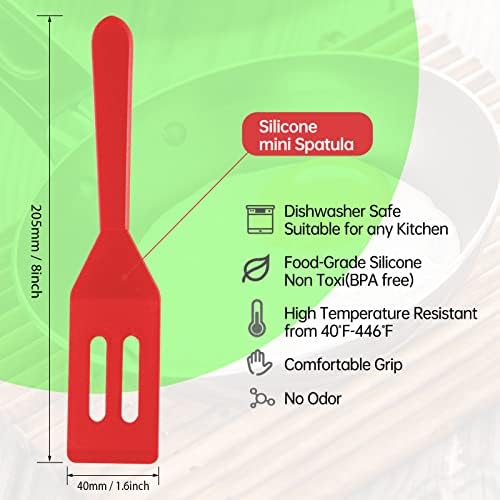 2 Pack Silicone Mini Brownie Serving Spatula, Nonstick Silicone Small Spatula