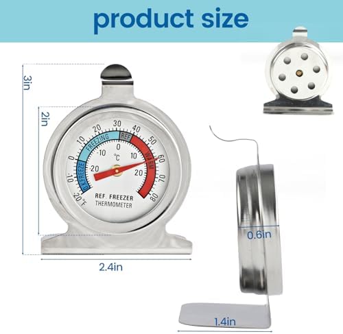 4 Pack Refrigerator FreezerThermometer, Large Dial Thermometer