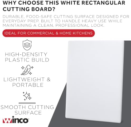 Winco Cutting Board, 12 by 18 by 1-Inch