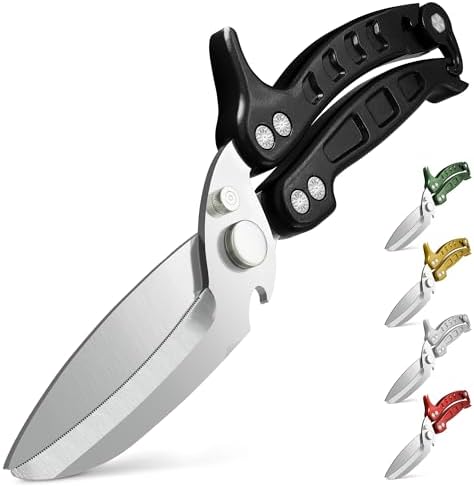 Kitchen Shears Heavy Duty, Safety Lock, Stainless Steel