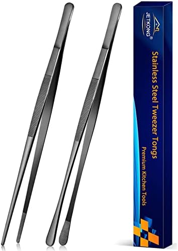 JETKONG 2 Pcs 12-Inch Kitchen Tweezers Tongs
