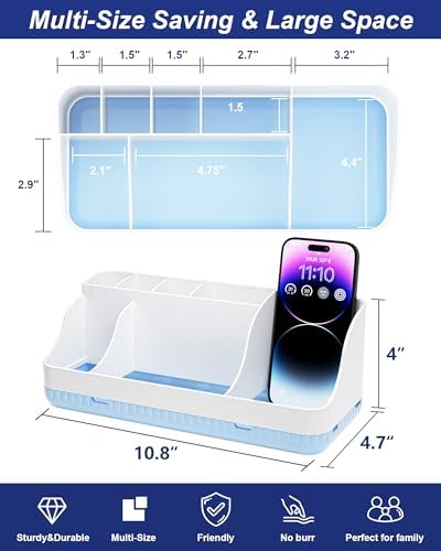 Bathroom Counter Organizer and Storage, 7 Slots Detachable Toothbrush Holders