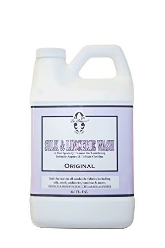 64 oz bottle of Le Blanc Silk & Lingerie Wash with minimalist white and lavender label design.