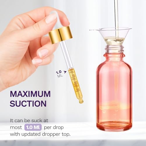 2 Pack Pink Glass Dropper Bottles 2 OZ