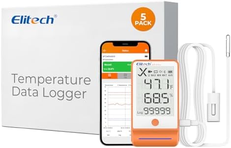Elitech 5Pack GSP-6G Bluetooth Temperature Humidity Data Logger