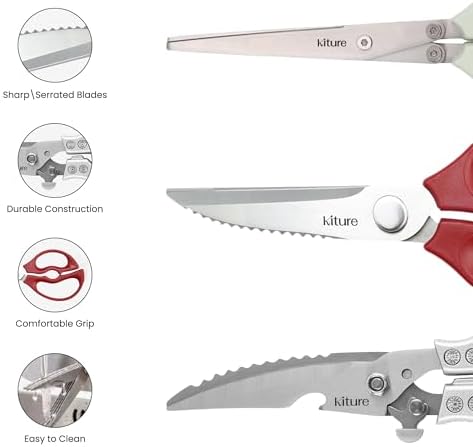 Heavy Duty Kitchen Shear with Bonus MultiPurpose and Herb Scissors 420