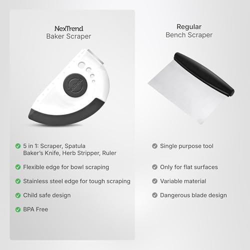 NexTrend grey 5-in-1 flexible dough and bowl scraper