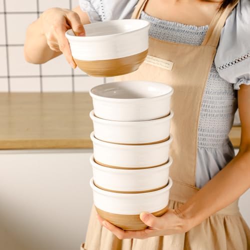 HASENSE Ceramic Cereal Bowls, 20 OZ Soup Bowls