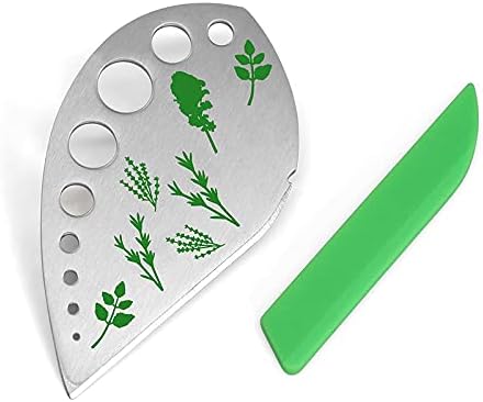 Herb Stripper, Jiaedge Green 9 holes Stainless Steel Kitchen Herbs Leaf