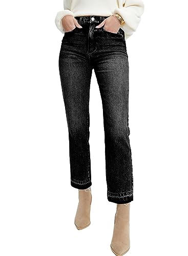Rfm Jeans - Astylish Womens High Waisted Straight Leg Ankle Jeans Casual Stretch Denim Pants