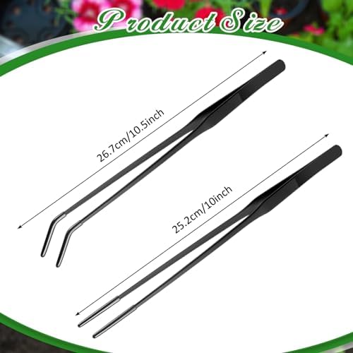 Lasnten 2 Pcs Extra Long Stainless Steel Reptile Feeding Tongs
