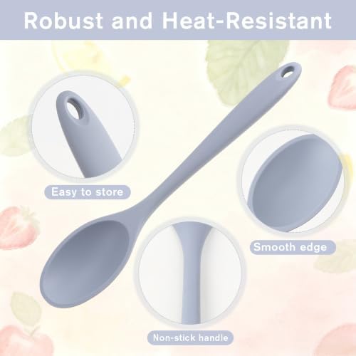 4Pcs Silicone Cooking Spoon Serving Mixing Kitchen Spoons