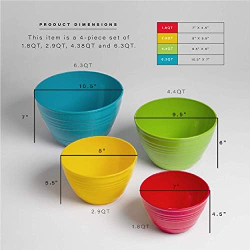 BINO | Mixing Bowl Set with Lids | Versatile Plastic Bowls