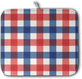 4th of July Dish Drying Mat Patriotic Buffalo Plaid Drying Mats