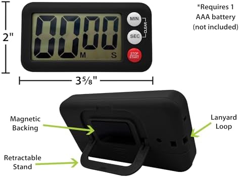 Teacher Created Resources Black Magnetic Digital Classroom Timer