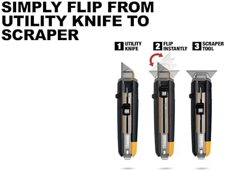ToughBuilt - Scraper Utility Knife, 5 Blades, Quick-Change, TB-H4S5-01